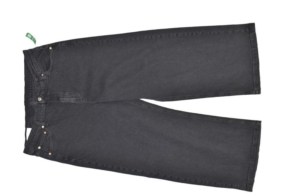GAP High Rise Stride Jeans Black Denim Regular Size 35x20 Women's Dark Wash